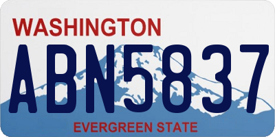 WA license plate ABN5837