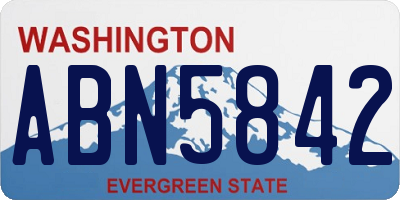 WA license plate ABN5842
