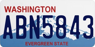 WA license plate ABN5843