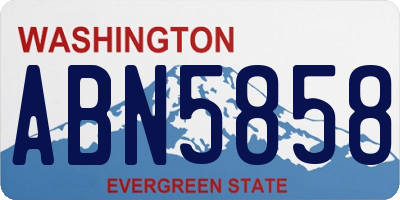 WA license plate ABN5858