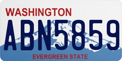 WA license plate ABN5859