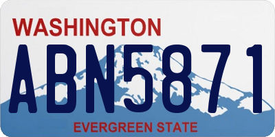 WA license plate ABN5871