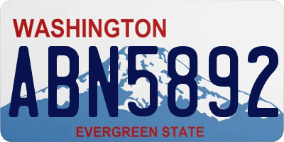 WA license plate ABN5892