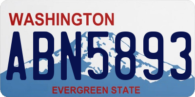 WA license plate ABN5893