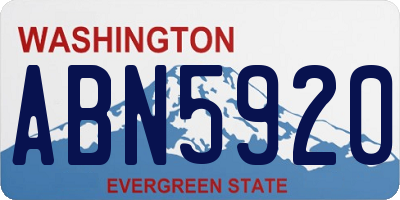 WA license plate ABN5920