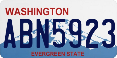 WA license plate ABN5923
