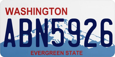 WA license plate ABN5926