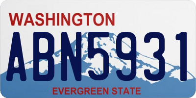 WA license plate ABN5931