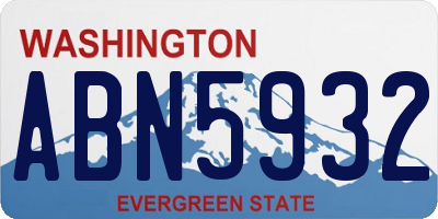 WA license plate ABN5932