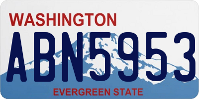 WA license plate ABN5953