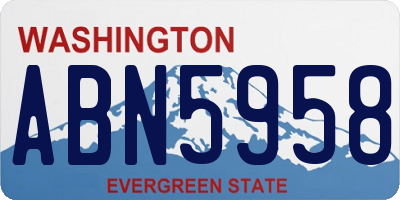 WA license plate ABN5958