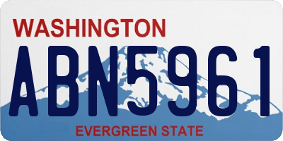 WA license plate ABN5961