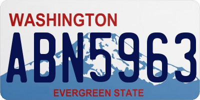 WA license plate ABN5963