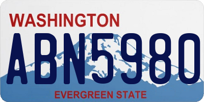 WA license plate ABN5980