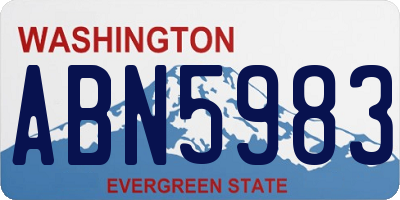 WA license plate ABN5983