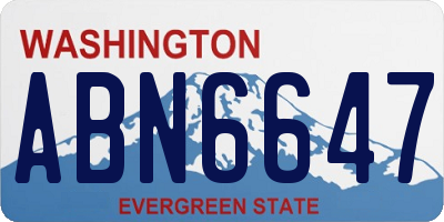 WA license plate ABN6647