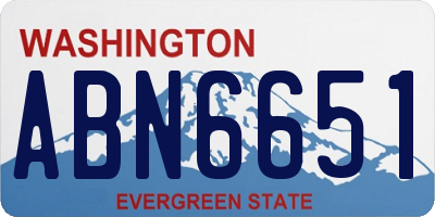 WA license plate ABN6651