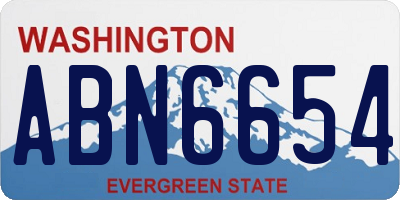 WA license plate ABN6654