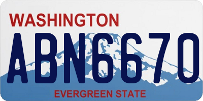 WA license plate ABN6670