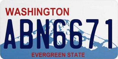 WA license plate ABN6671