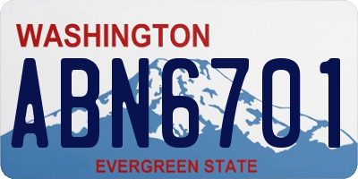 WA license plate ABN6701
