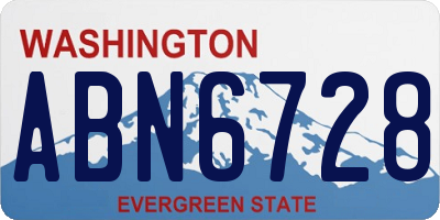 WA license plate ABN6728