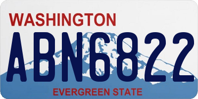 WA license plate ABN6822