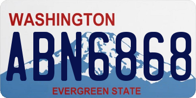 WA license plate ABN6868