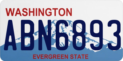 WA license plate ABN6893