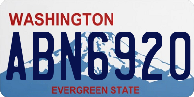 WA license plate ABN6920