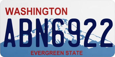 WA license plate ABN6922