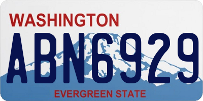 WA license plate ABN6929