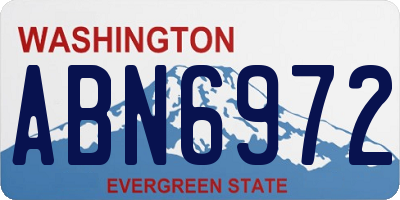 WA license plate ABN6972
