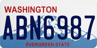 WA license plate ABN6987