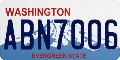 WA license plate ABN7006