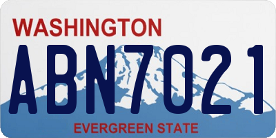 WA license plate ABN7021