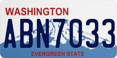 WA license plate ABN7033