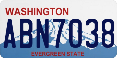 WA license plate ABN7038