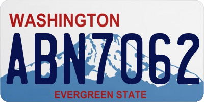 WA license plate ABN7062