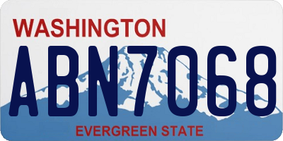 WA license plate ABN7068