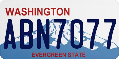 WA license plate ABN7077