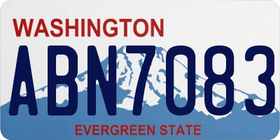 WA license plate ABN7083