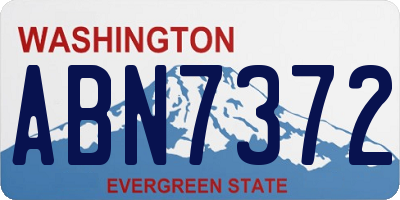 WA license plate ABN7372