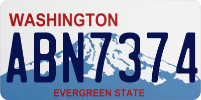 WA license plate ABN7374