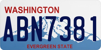WA license plate ABN7381