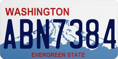 WA license plate ABN7384