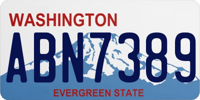 WA license plate ABN7389
