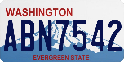 WA license plate ABN7542