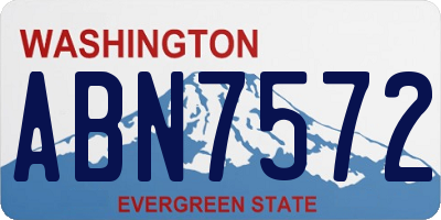 WA license plate ABN7572