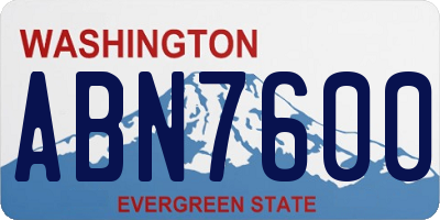 WA license plate ABN7600